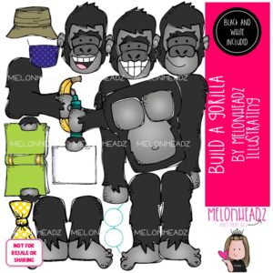 Build a Gorilla clip art, Primate clip art, Book Companion clip art COMBO PACK