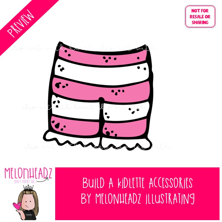 Build a kidlette Accessory clip art, digital paper doll COLORED Version - Image 2