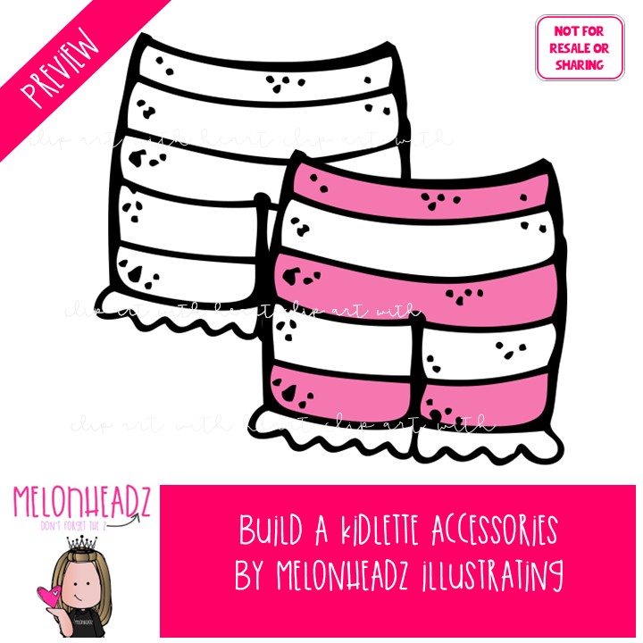 Build a kidlette Accessory clip art, digital paper doll COMBO PACK - Image 2