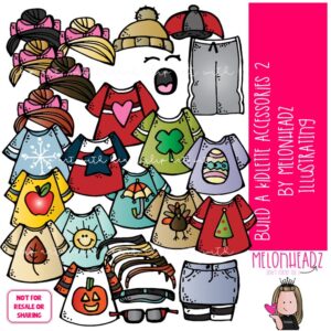 Build a Kidlette clip art Accessories Part 2, Build A Kid clip art COLORED Version