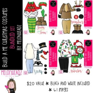 Build A Me clip art, Christmas Costumes Bundled Set