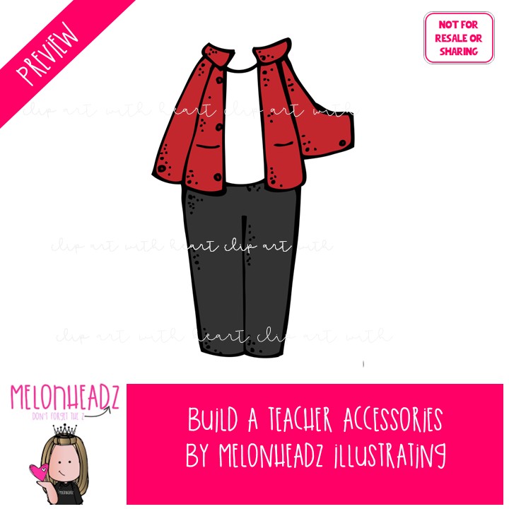 Build A Teacher Accessories clip art, Me, digital paper doll COLORED Version - Image 2