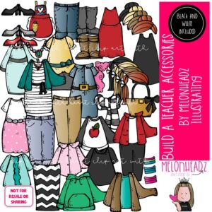Build a Teacher Accessories clip art, Me, digital paper doll COMBO PACK