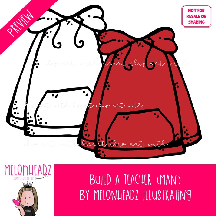 Build a Teacher clip art, Man, digital paper doll COMBO PACK - Image 2