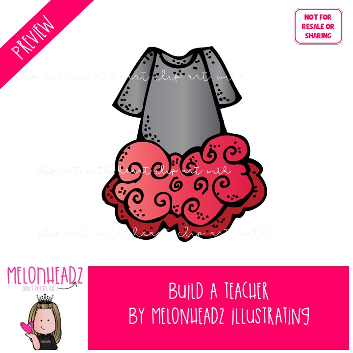 Build A Teacher clip art, Me, body, COLORED Version - Image 2