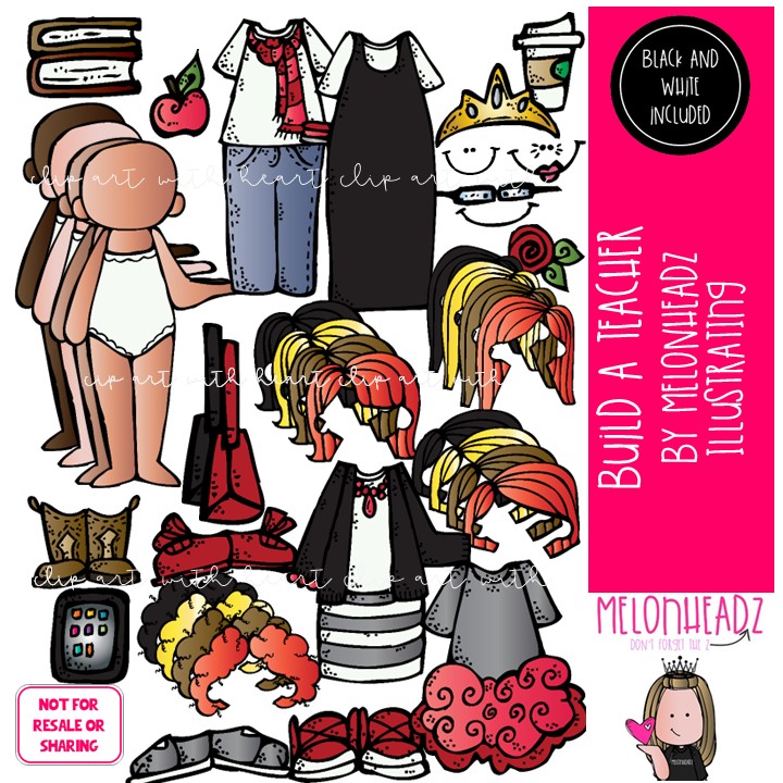 Build a Teacher clip art, Me, body COMBO PACK
