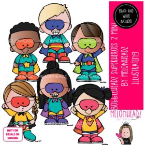 Bobbleheadz 2 clip art, Superheroes Mini