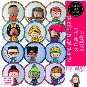 Buttonheadz clip art, Seasons, circles COMBO PACK