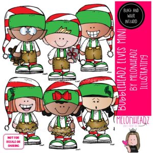 Bobbleheadz Elves clip art, Christmas clip art Mini