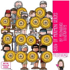 Book of Mormon Heroes clip art, LDS, prophets COLORED Version