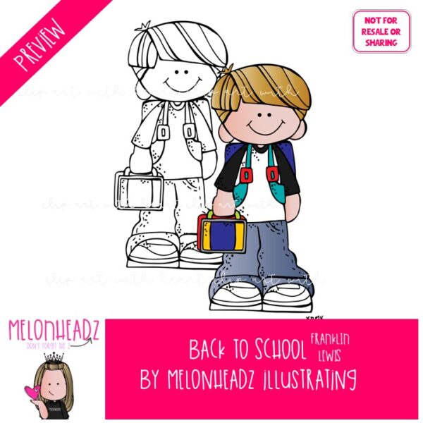 Back to School clip art, Franklin Lewis, Melonheadz Characters Mini ...