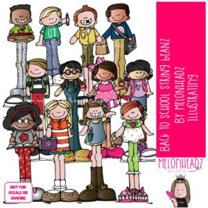 Back to School clip art, String Beanz COLORED Version