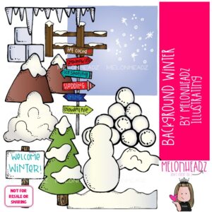 Background clip art, Winter clip art COLORED Version