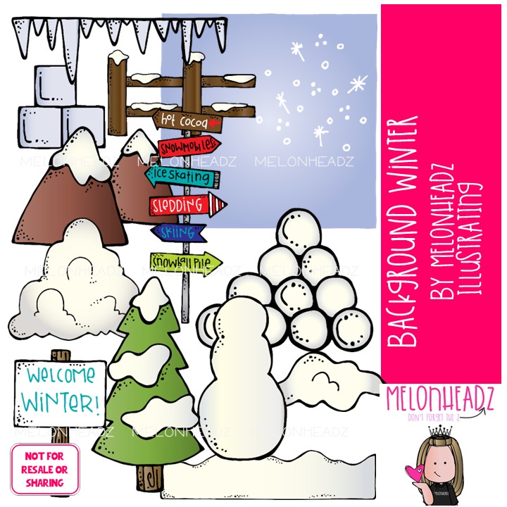 Background clip art, Winter clip art COLORED Version