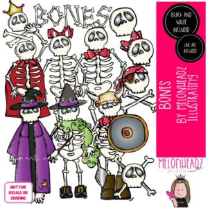 Bag of Bones clip art, skeleton, Halloween COMBO PACK