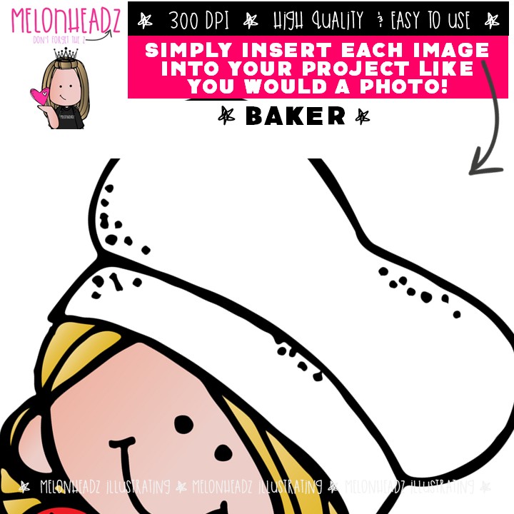 Baker clip art- Mini - Image 3