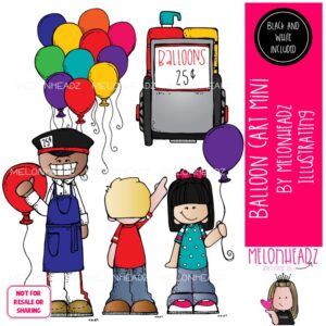 Balloon Cart clip art, Vendor clip art Mini