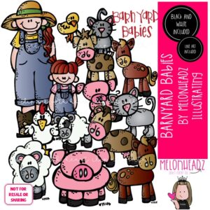 Barnyard Babies clip art, farm, animals COMBO PACK