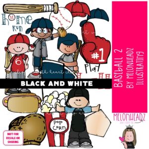 Baseball 2 clip art, sport BLACK AND WHITE