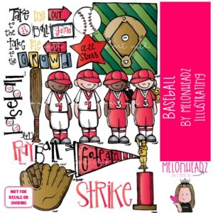 Baseball clip art, sport COLORED Version