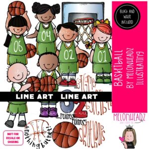 Basketball clip art, sport LINE ART and BLACK AND WHITE