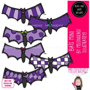 Bats clip art, Halloween Mini