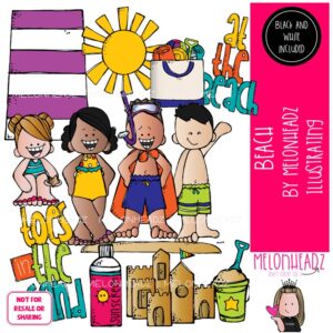 Beach clip art, sand, vacation COMBO PACK