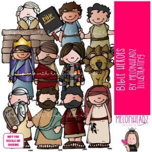 Bible Heroes clip art, Bible Story clip art COLORED Version