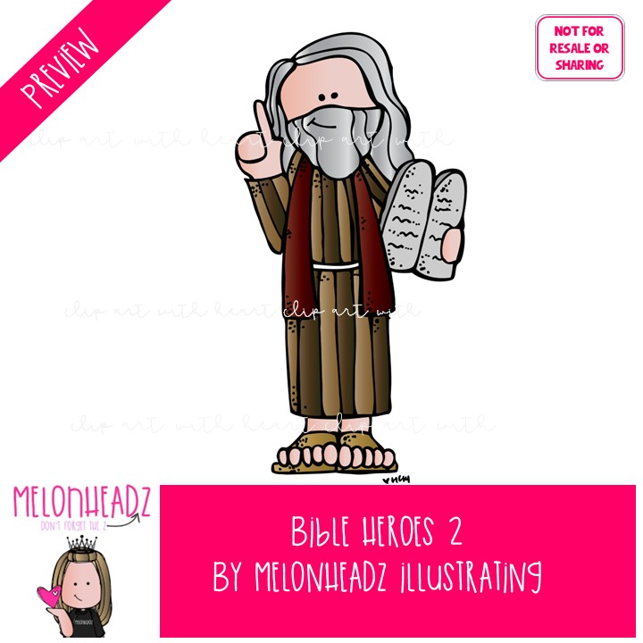 Bible Heroes clip art Part 2, Bible Story COLORED Version - Image 2