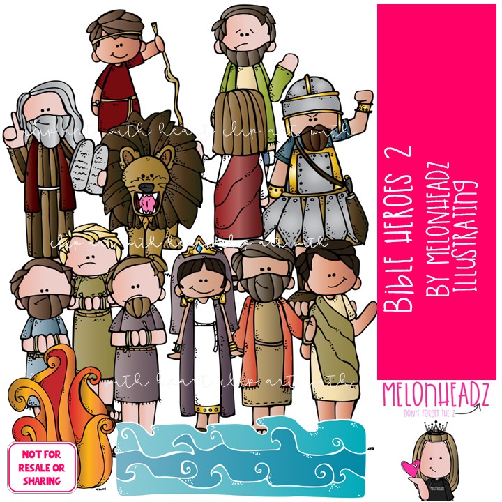 Bible Heroes clip art Part 2, Bible Story COLORED Version
