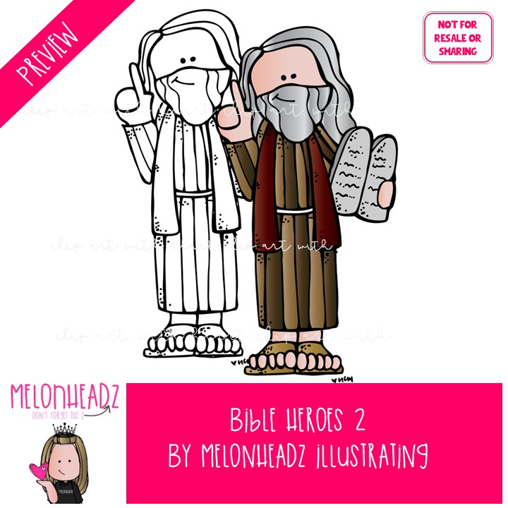 Bible Heroes clip art Part 2, Bible Story COMBO PACK - Image 2