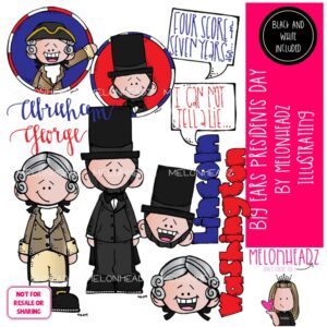 Big Ears clip art, Presidents Day COMBO PACK