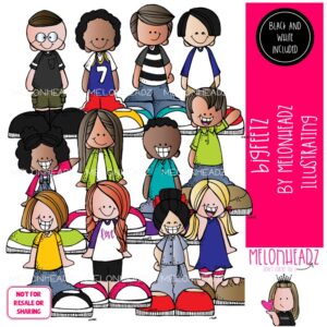 Bigfeetz clip art, kids COMBO PACK