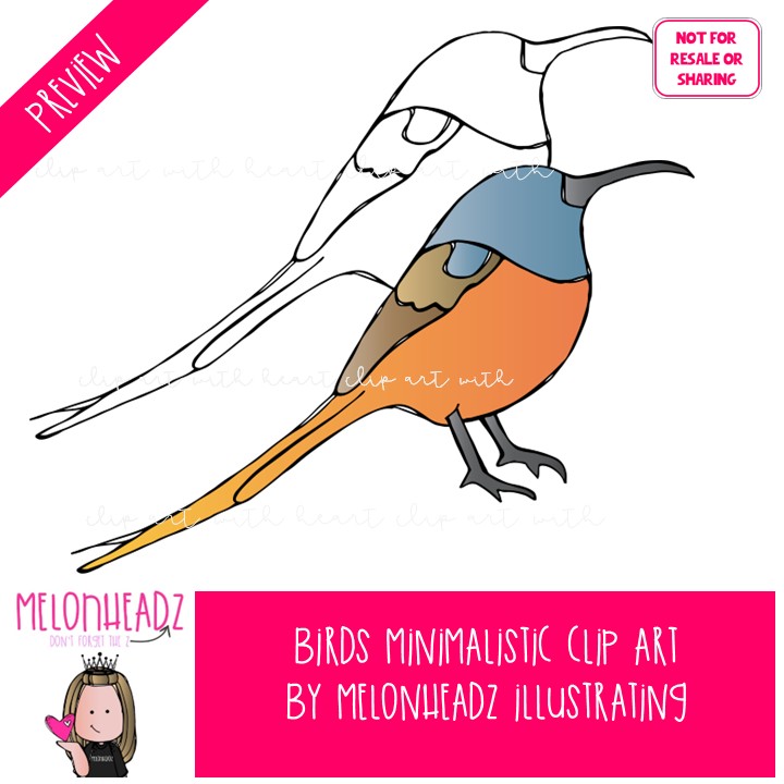 Birds clip art, Minimal Style Mini - Image 2