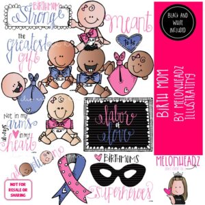 Birth Mom clip art, baby, adoption, family COMBO PACK