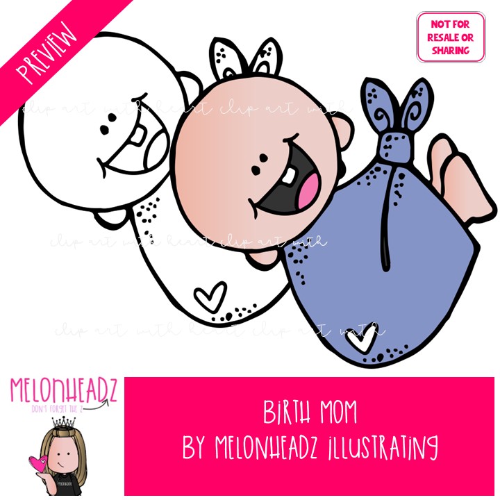 Birth Mom clip art, baby, adoption, family COMBO PACK - Image 2