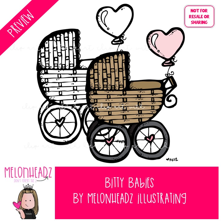 Bitty Baby clip art, Family clip art, Infant clip art COMBO PACK - Image 2
