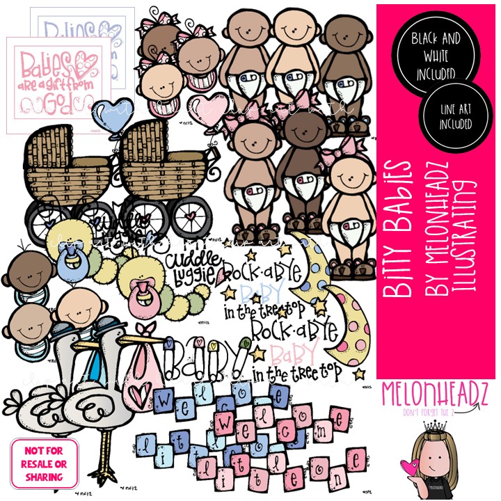 Bitty Baby clip art, Family clip art, Infant clip art COMBO PACK