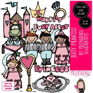 Bitty Princess clip art, castle, prince COMBO PACK