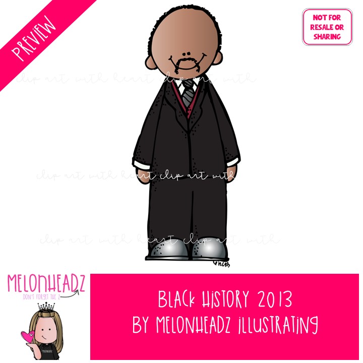 Black History clip art, Historical figure COLORED Version - Image 2