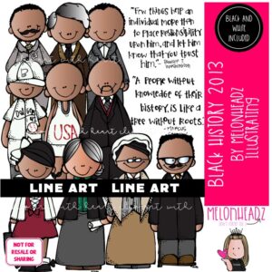Black History clip art, Historical figure LINE ART and BLACK AND WHITE