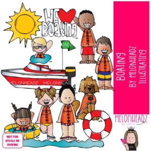 Boating clip art, sport, hobby COLORED Version