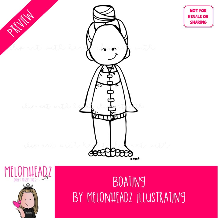 Boating clip art, sport, hobby BLACK AND WHITE - Image 2