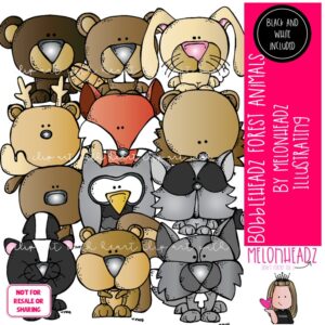 Bobbleheadz clip art, Forest Animals COMBO PACK