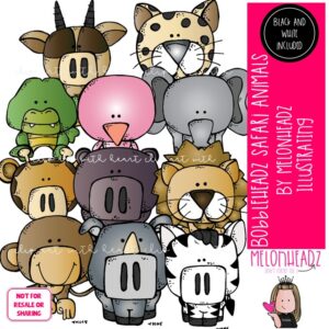 Safari Animals clip art, Bobbleheadz COMBO PACK