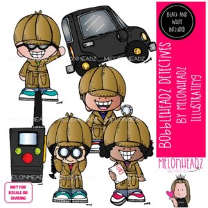 Bobbleheadz clip art, Detectives Mini