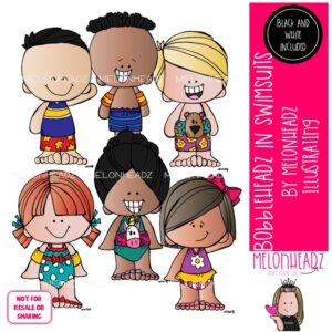 Bobbleheadz clip art, Swimsuits, Summer Mini