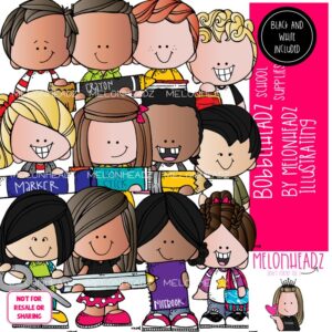 Bobbleheadz clip art School Supplies clip art COMBO PACK