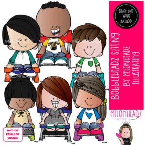 Bobbleheadz clip art, Sitting Mini