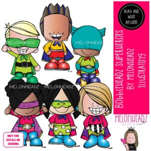 Bobbleheadz clip art, Superheroes Mini